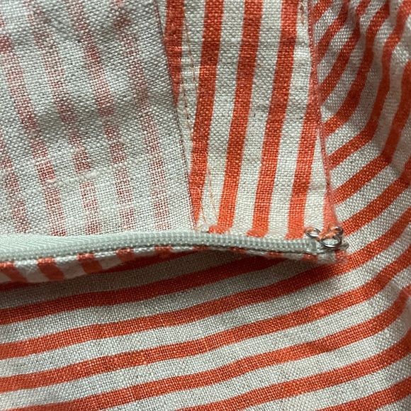 Ann Taylor LOFT Pink and Orange Striped Linen Skirt - Picture 8 of 9